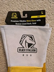 Black Stallion 850L Welding Gloves. Nomex Lined Elkskin Stitch. Size Large. NEW