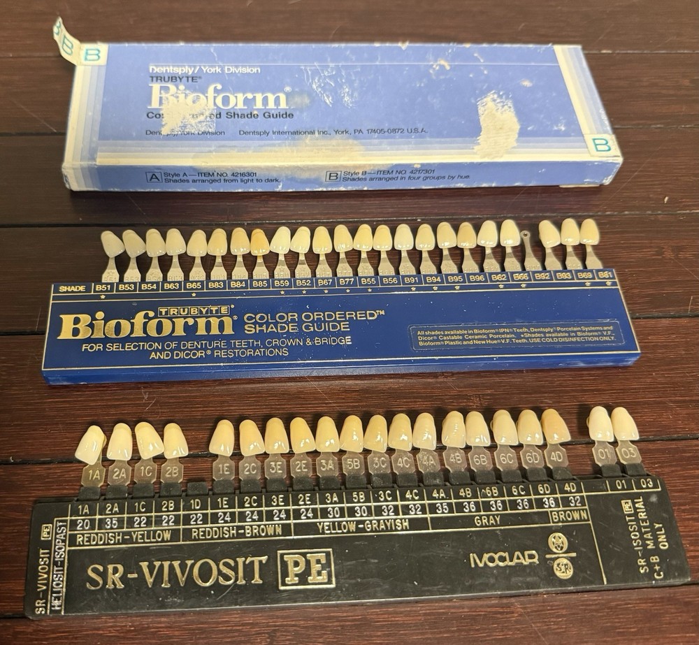 Dentsply Trubyte Bioform Color Ordered Tooth Dental Shade Guide Lot