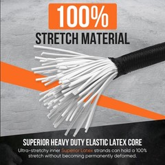 Marine Grade Heavy Duty Bungee Cord Roll with 12 Hooks – Black Elastic Shock …