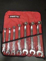 Proto J1270A 7 Piece 12 Point Satin Finish Alloy Steel Flex Head Wrench Set