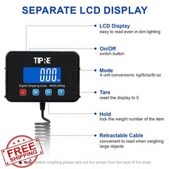 TIPRE Digital Postal Scale 440lb/0.5oz Commercial Shipping Scale