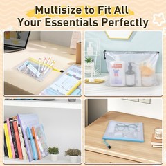 Zipper Pouch Bags 26pcs Mesh Storage Organizer Plastic Zippered Storage Bags
