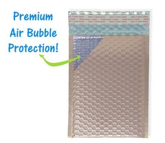 4×8, 5×9, 6×10, 8×12 Nude Pink Metallic Bubble Mailers, Light Rose Gold Envelope