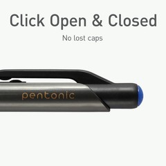 Pentonic G-RT Retractable Gel Pens, 5 Count, Blue 1 Count (Pack of 5),