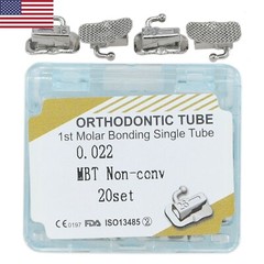 Dental Orthodontic Buccal Tube Roth MBT 022 1st 2nd Molar Bondable Mesh Base
