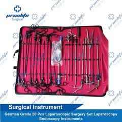 German Grade 28 Pcs Laparoscopic Surgery Set Laparoscopy Endoscopy Instruments