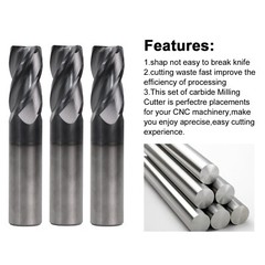 2PCS 4 Flute 3/4″ x 1-1/2″ x 4″ Solid Carbide End Mill – AlTiN Coated NEW