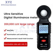 S8608 LCD Light Meter Digital Illuminance Meter Luxmeter Photometer 200000Lux