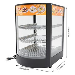 3-tier Commercial Food Warmer Display Case Warming Cabinet For Pizza Tart Burger