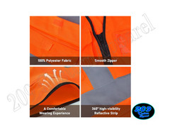 PUBLIC WORKS HI-VIS SAFETY VEST W/ POCKETS 2″ REFLECTIVE STRIPS FRONT & BACK