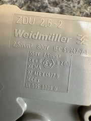 Weidmuller ZDU 2.5-2 Terminal Blocks DIN Rail Assembly 50 Gray 3 PE Ground