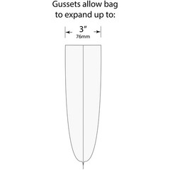 Plymor 6″ x 3″ x 12″, 2 Mil Gusseted Plastic Bags