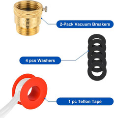 2-Pack anti Siphon Vacuum Breakers Set, 3/4 Inch Backflow Preventer