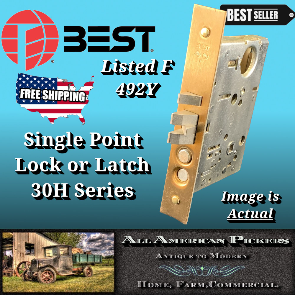 BEST 30H Single Point Mortise Lock Latch Body Commercial Door Lock 492Y (ID A1)