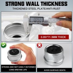 4Sets 1.98”OD Trailer Hub Bearing Metal Dust Cover with Extr Color: 1.98 4PCS