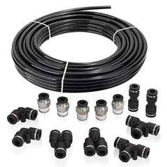 Air Line Tubing Kits 1/4” OD 50ft Nylon Hose 1/2” NPT Push to Connect Fittings