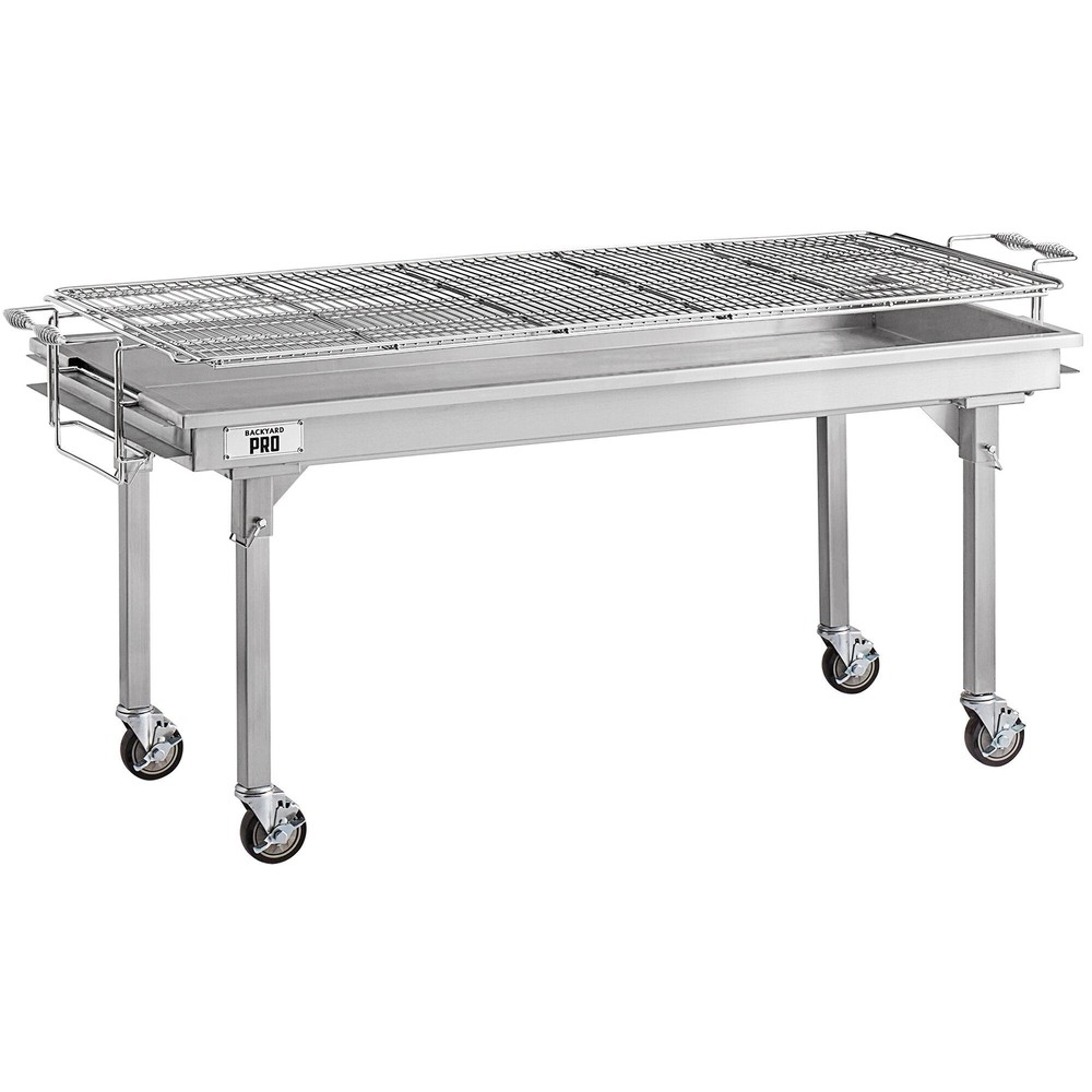 60″ Heavy-Duty Charcoal Grill with Adjustable Grates, Removable Legs, and Cover