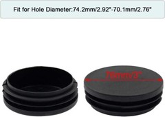 4PCS 76Mm (3 Inch) round Plastic Plug round Black Plastic End Cap Pipe Tubi