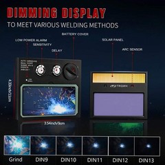 New Welding Helmet Solar Powered Auto Darkening – Large View, True Colors