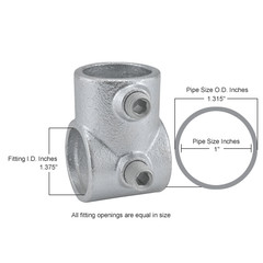 1″ Size Single Socket Tee Pipe Fitting (1.375″ Fitting I.D.)
