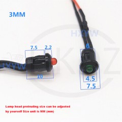 Pre-Wired LEDs 3mm/5mm/8mm/10mm With Holder Wire Light Emitter Pre-Wired Cable