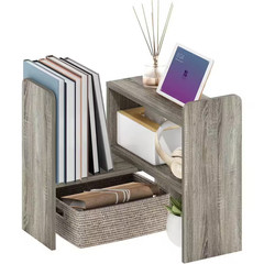 Gray 23.7 In. X 15.7 In. Wood Modern Adjustable Desk Organizer