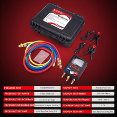 Digital Manifold Gauge, HVAC Refrigerants Digital AC Gauges Set with 2 Thermomet