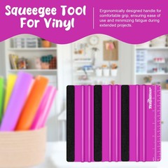 TECKWRAP Professional Felt Squeegee for Vinyl, Pitaya, 2 PCS, 6″x2.9″