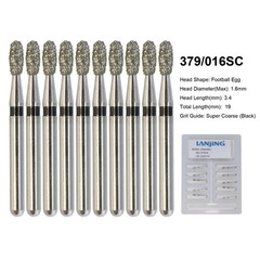 Dental Diamond Burs FG Crown Prep Round End Taper Football Black Red Green 856