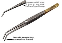 Endodontic Tweezer Paper Point Angled with Lock Tip Surgical Forceps ARTMAN