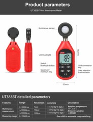 UNI-T UT383BT Digital Bluetooth Luxmeter Tragbare Photometer Belichtungsmesser