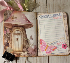Junk Journal Handmade Booklet Book Vintage “Pink Fairies” Pockets, Ephemera