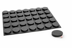 1/2″ Round x 3/16″ Silicone Rubber Feet 3M Adhesive 40 Pack Shop Fixtures