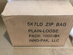 INNO-PAK RESEALABLE ZIP BAG LOCK 5×7″ CLEAR PLASTIC 1000 BAG