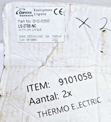 Gems sensors 010-0350 ls-270e-nc cable mounting level switch ENGLAND