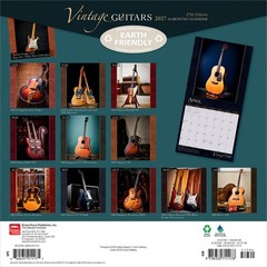 Vintage Guitars | 2027 12×24″ (Hanging) Wall Calendar | Foil Stamped Cover