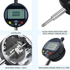 Electronic Digital Dial Gauge,with A Range of 0.5in/12.7mm and A 0.5 in/0.01