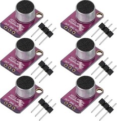 6 Pieces Electret Microphone Amplifier Module MAX4466 Adjustable Gain Blue…