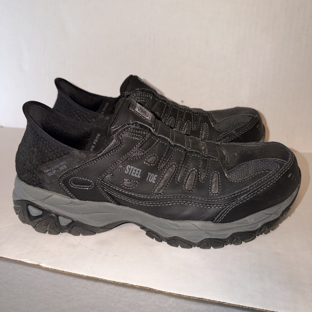 Skechers Slip-ins Cankton Faison Steel Toe Work Shoes Mens 10.5 Black 200211/BLK