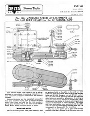 Delta 24″ Scroll Saw Older Style Operating, Maintenance & Parts Manual #1954