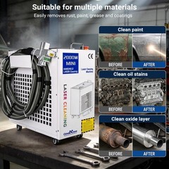 1500W Dual Pendulum Fiber Laser Cleaning Machine For Car Oil Rust Remove 220V US