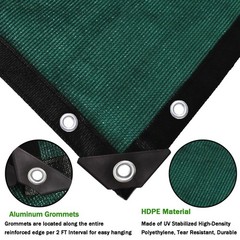 90% Green Colored Shade Cloth 8 ft X 12 ft, Heavy Duty Durable Mesh Tarp | Ga…