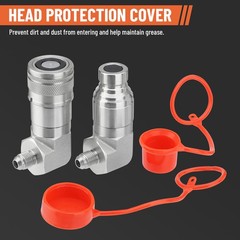 90 Degree Flat Face Skid Steer Hydraulic Quick Connect Coupler Set 3/8″ JIC Male