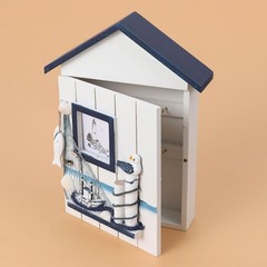Hemoton Wall Mounted Key Storage Single Bird Design Wooden Key Holder Cabinet
