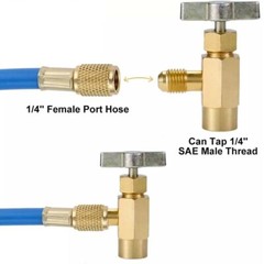 1/2″Acme 1/4″SAE Refrigeration Can Tap Opener Tank Adapter Dispensing Freon Tool