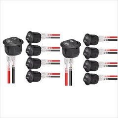 5Pcs 12V round Rocker Switch AC 6A/250V 10A/125V SPST 2 Pin 2 Position On/Off T