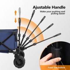 LEADZM Outdoor Wagon Cart Collapsible Utility Garden Shopping