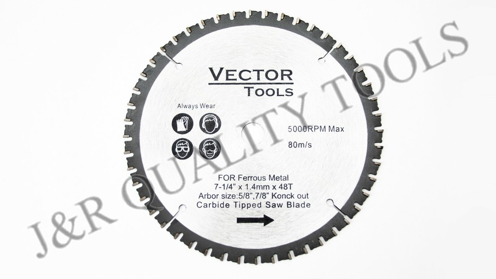 7-1/4″ 48 Tooth Carbide Tipped Saw Blade For FERROUS Metal Professional Blade