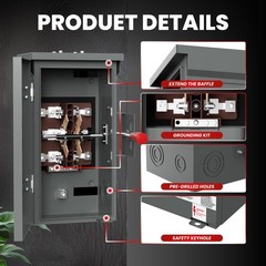 200 Amp Manual Generator Transfer Switch 48000W General Double Throw In/Outdoor
