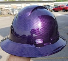 Hard Hat FULL BRIM custom hydro dipped , OSHA MOPAR PLUM CRAZY CARBON FIBER